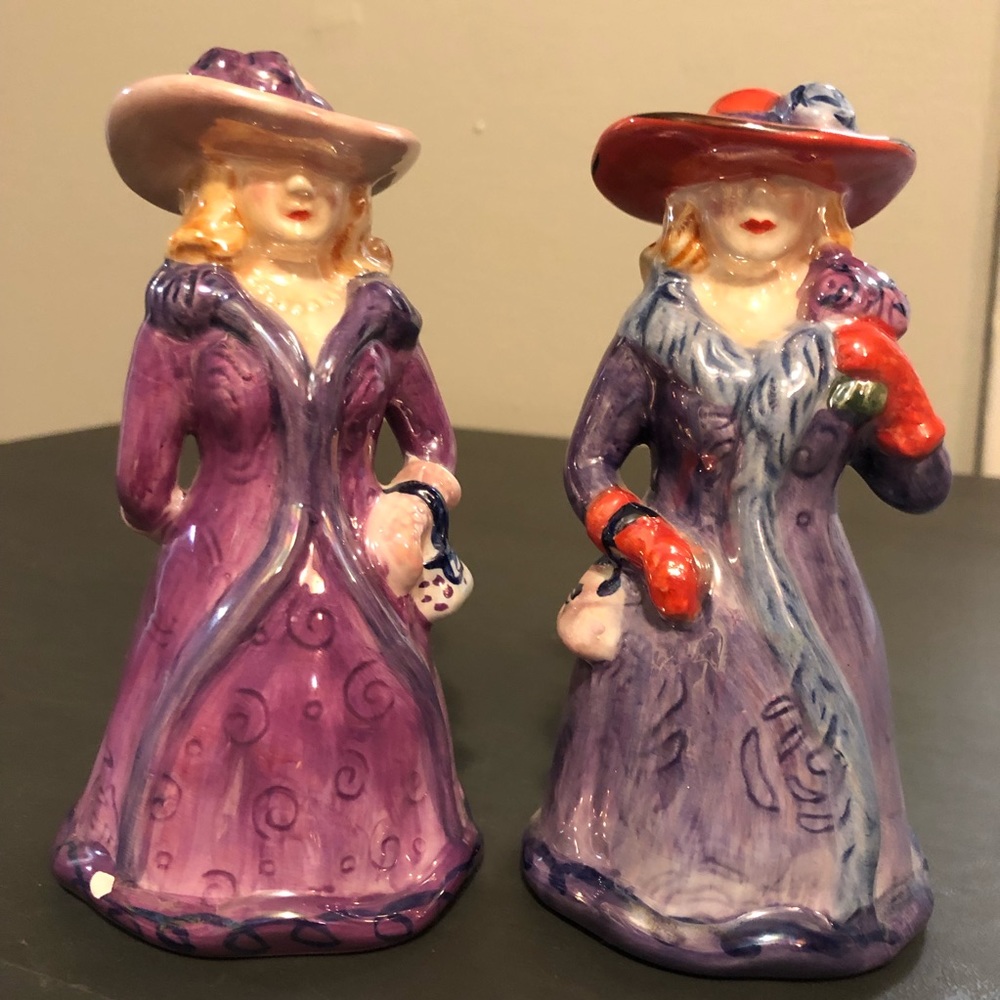 RHS - Pink and Red Hat Salt and Pepper Shakers